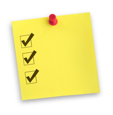 Note with completed checklist clipart