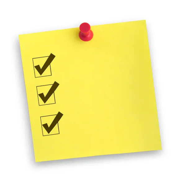 Note with completed checklist — Stock Photo, Image