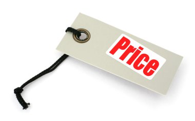 Price tag against white clipart