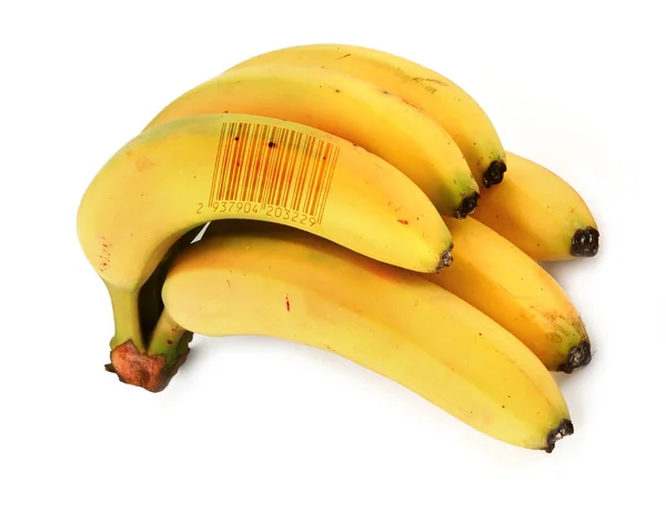 Bananas with bar code — Stock Photo, Image