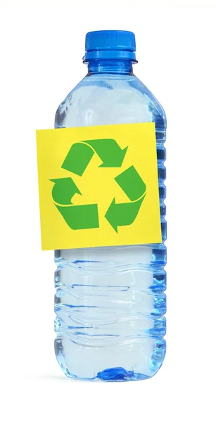 Butelka z symbolem recyle — Zdjęcie stockowe