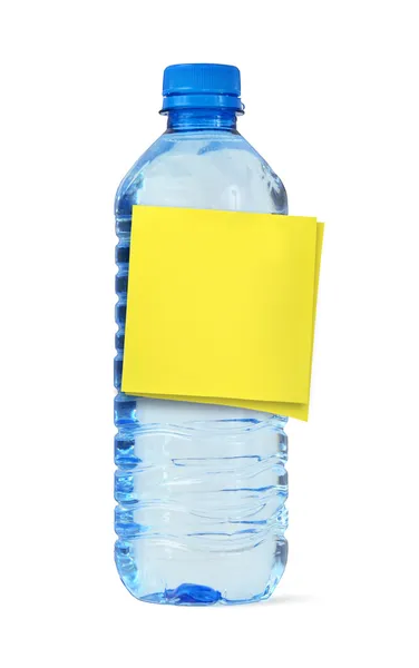 Bottle with yellow notes — Stock Photo, Image