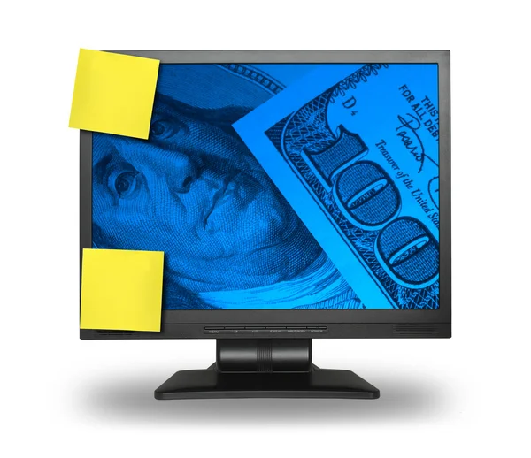 LCD kijelző háttér pénz — Stock Fotó