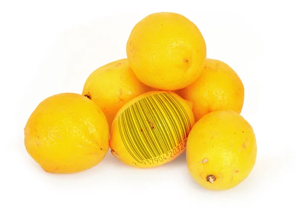 Лимони зі штрих-кодом — стокове фото