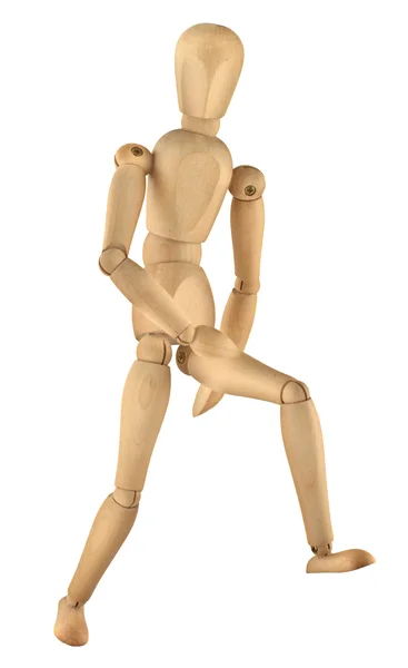 Running wooden figure — Stock Photo, Image