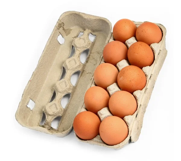 Ten eggs in a box #2 — Stock Photo, Image