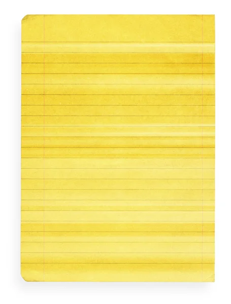 Gelb gefärbtes liniertes Papier — Stockfoto