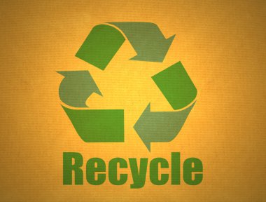 Recycling symbol on cardboard clipart