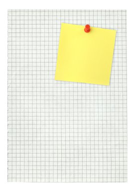 Adhesive note and squared pape clipart