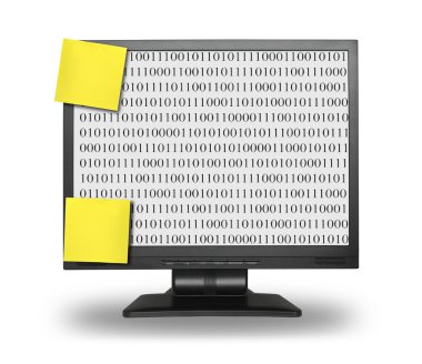 LCD display abstract binary code clipart