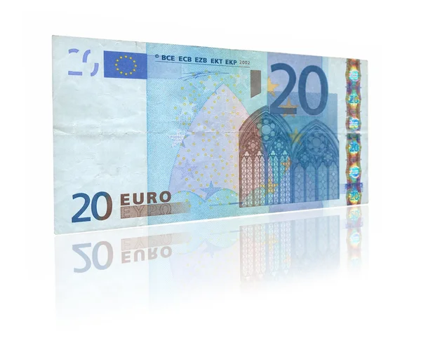 Yansıması ile 20 euro — Stok fotoğraf