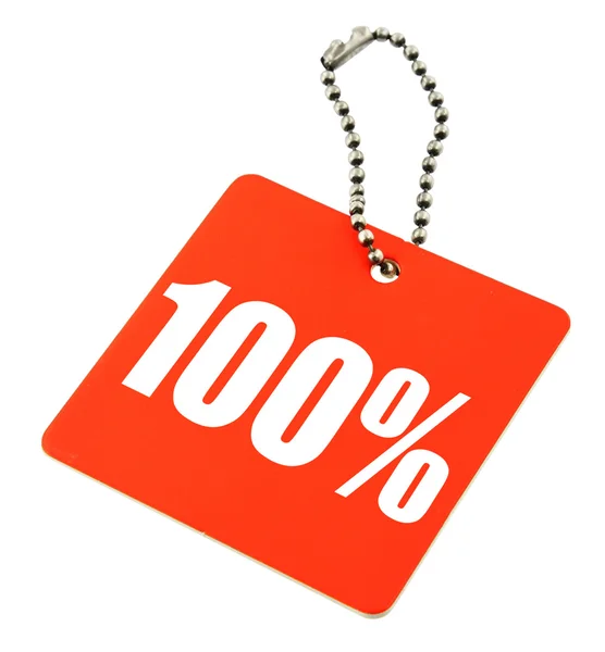 100 percent value tag — Stock Photo, Image
