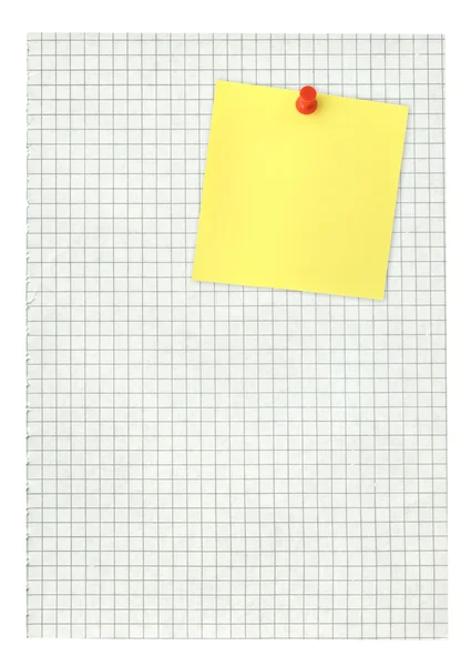 Adhesive note and squared pape — Stock Photo, Image
