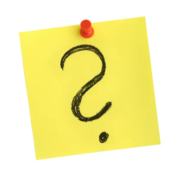 Note with question mark — Stock Photo, Image