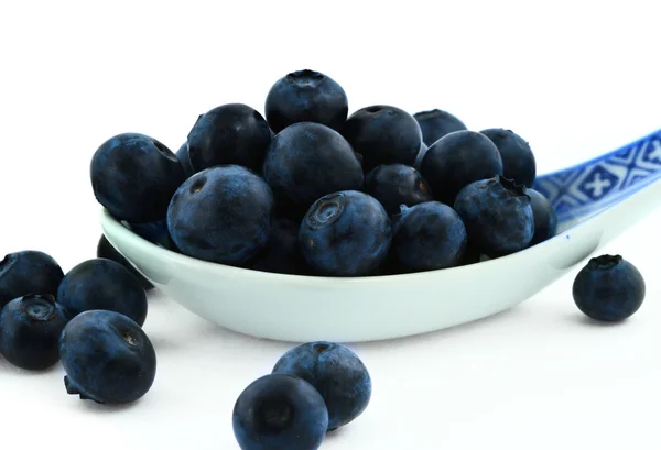 Spoonful of blueberries — Stock Photo, Image