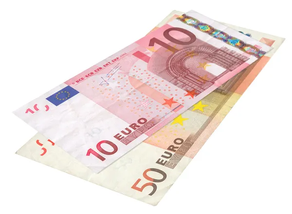 Dos billetes en euros —  Fotos de Stock