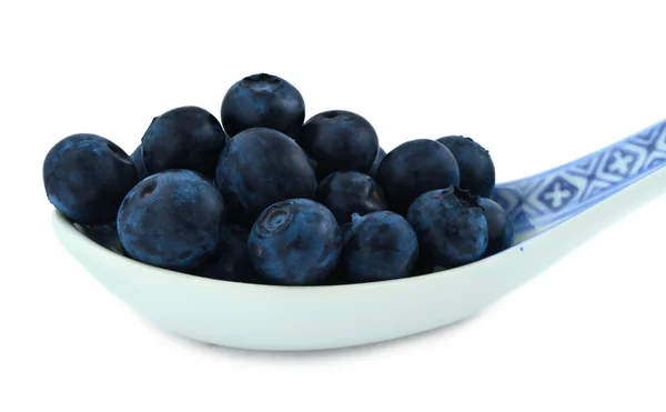 Spoonful of blueberries — Stock Photo, Image
