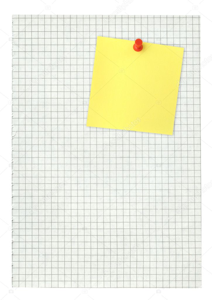 Adhesive note and squared pape