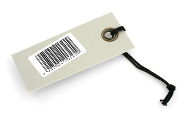 Price tag with bar code clipart