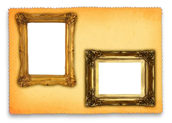 Antieke frames tegen retro achtergrond — Stockfoto
