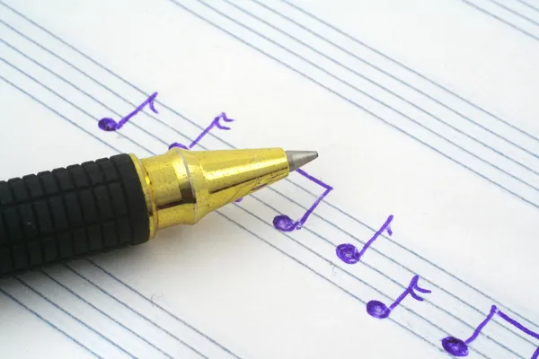 Hand written music note — Stock Photo, Image