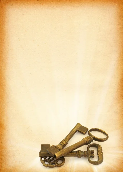 Shining keys against peper — Stock Photo, Image