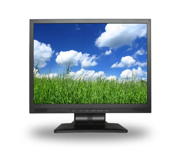 LCD with summer field — Stock Photo, Image