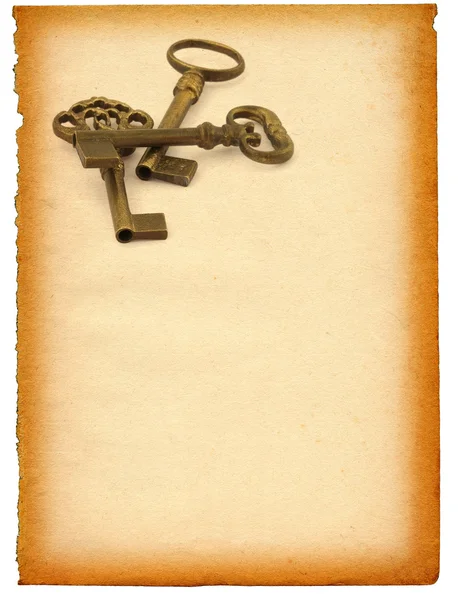 Keys against paper — Stock Photo, Image