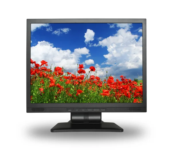 Wyświetlacz LCD z wspaniały krajobraz — Zdjęcie stockowe