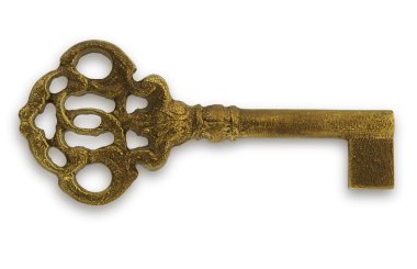 Old key with shadow clipart