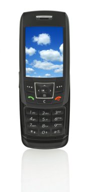 Mobile phone with sky clipart