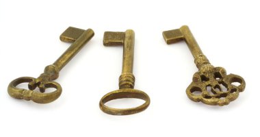 Three old keys clipart