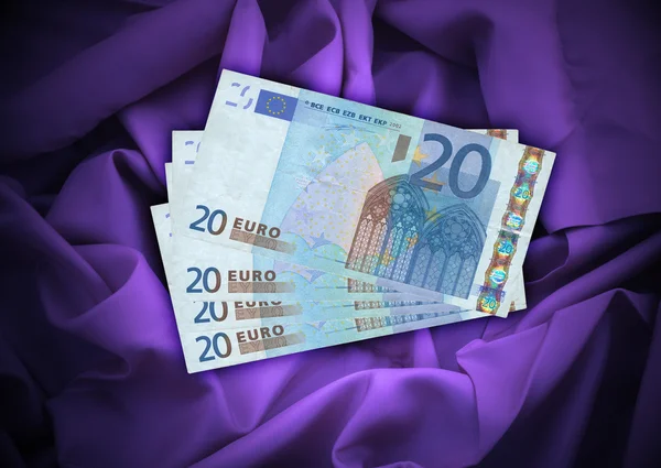 Čtyři eurobankovky — Stock fotografie