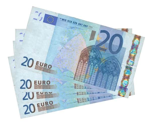 Quatro notas de euro — Fotografia de Stock