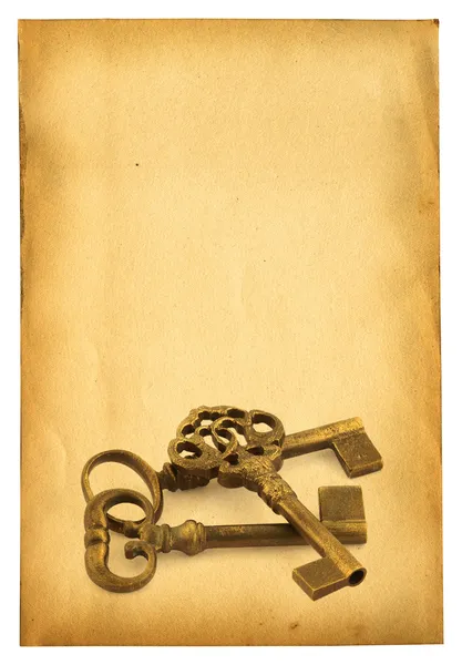 Κλειδιά επάνω σε χαρτί — Φωτογραφία Αρχείου