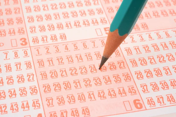 Bilhete de loteria e lápis — Fotografia de Stock