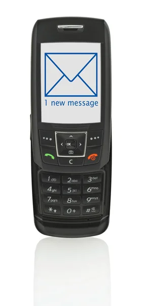 Mobilní telefon s sms — Stock fotografie