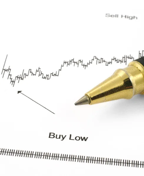 Business chart with BUY LOW — Stock Photo, Image