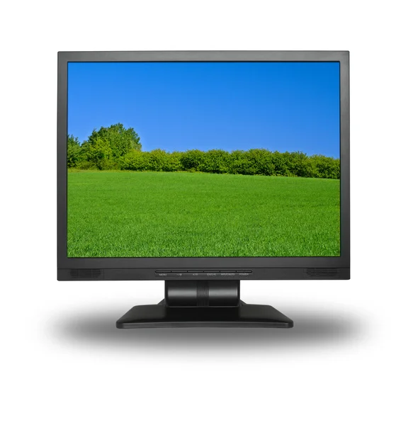 Wyświetlacz LCD z krajobraz lato — Zdjęcie stockowe