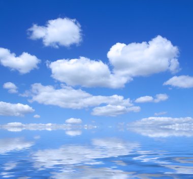 Summer sky with water reflection clipart