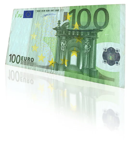 Euro note with reflection — Stock Photo, Image