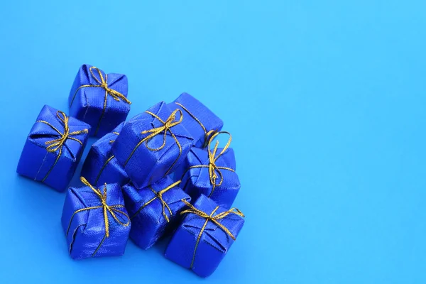 Gifts on blue background — Stock Photo, Image