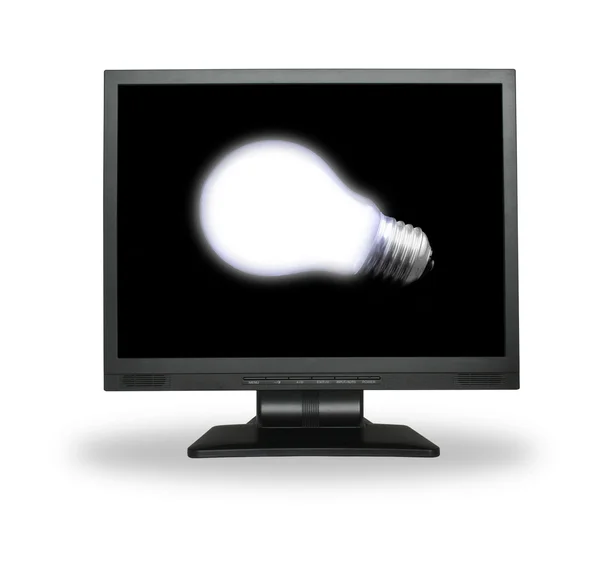 Light bulb in lcd screen — Stok fotoğraf