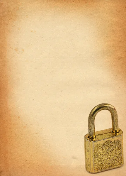 Old paper with padlock — Stock Photo, Image