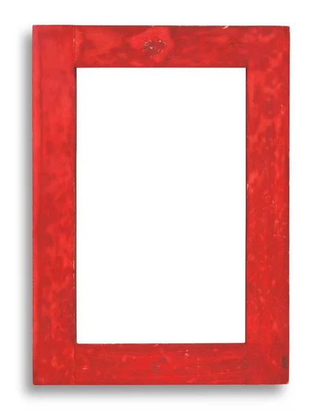 Rood gekleurd houten frame — Stockfoto