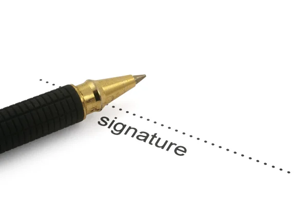Firma y bolígrafo — Foto de Stock