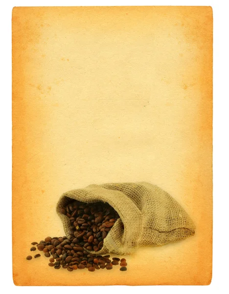 Лист старого паперу з розлитою кавою — стокове фото