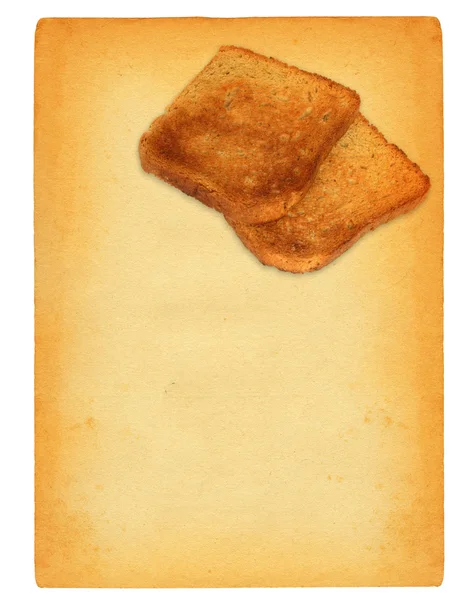 Old paper with toast bread motif — Stock Photo, Image