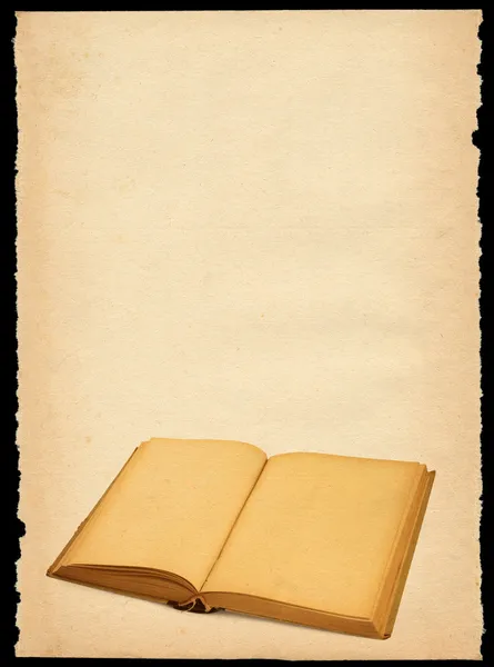 Folha de papel com livro aberto — Fotografia de Stock