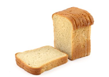 Close-up of toast bread on white clipart